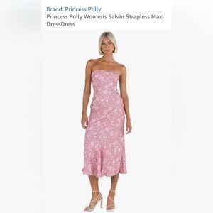 BNWT Strapless Pink Floral Maxi Dress